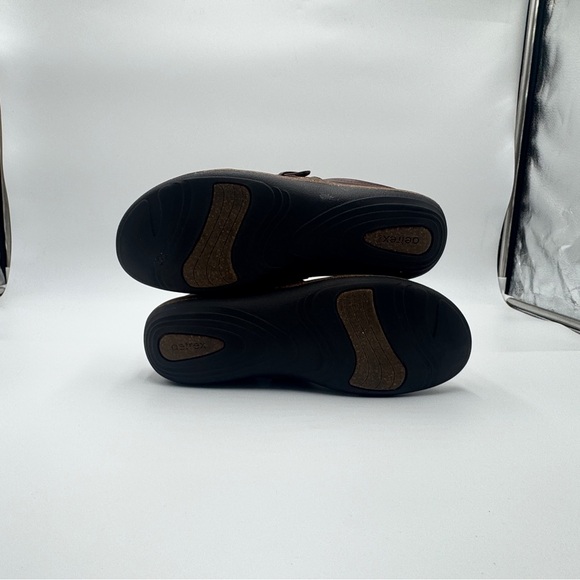 Aetrex Brown Leather Mules Slip-On Comfort - Picture 2 of 16